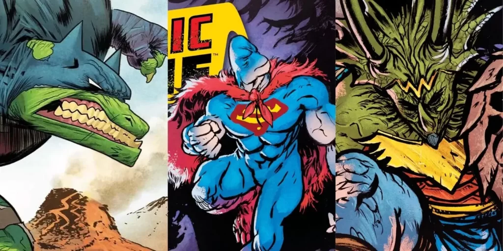 batman superman and wonder woman in the jurassic league