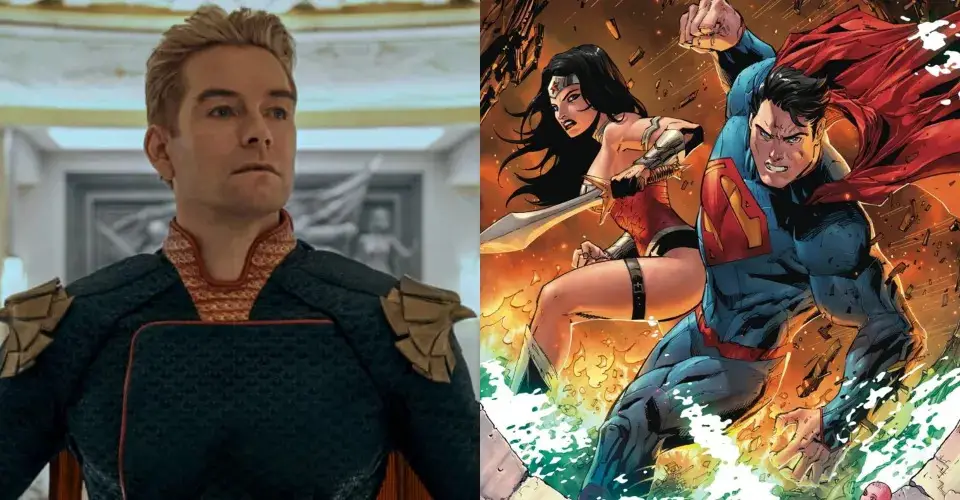 Anthony Starr in The Boys and Wonder Woman and Superman in DC Comics
