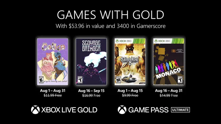 Xbox Games Live Gold Agosto de 2022 Jogos