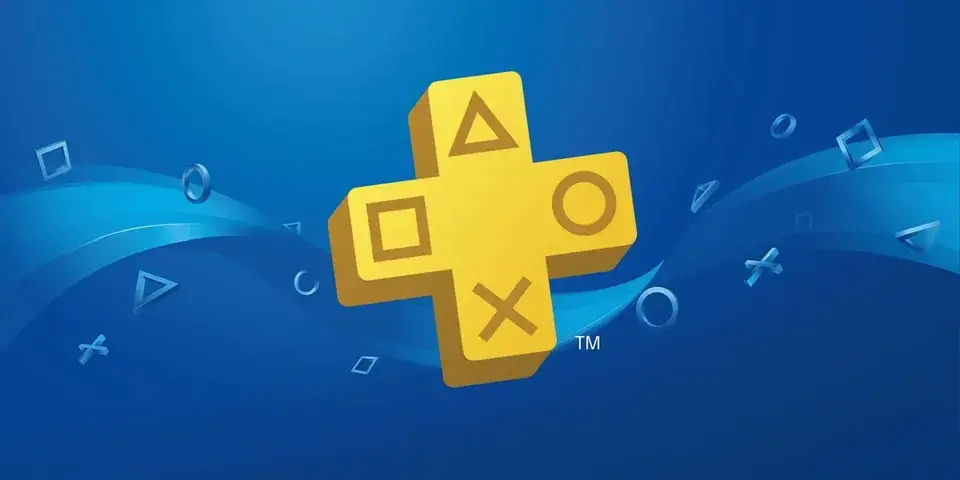 ps plus logo blue background