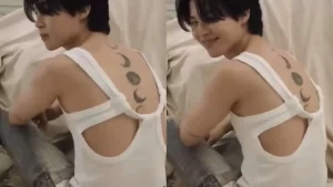 Jimin do BTS surpreende fas ao exibir suas tatuagens em atualizacao no Instagram 2 Jimin do BTS surpreende fãs ao exibir suas tatuagens em atualização no Instagram