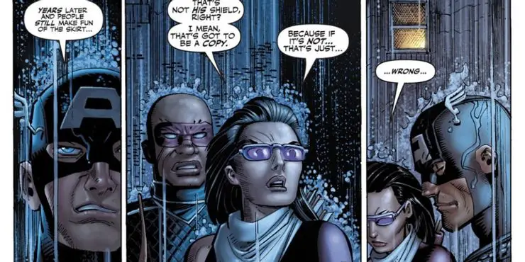 Kate Bishop tells Hawkeye to stop wearing Captain America costume in Marvel Comics Hawkeye: 10 coisas sobre Kate Bishop que só os fãs de quadrinhos sabem