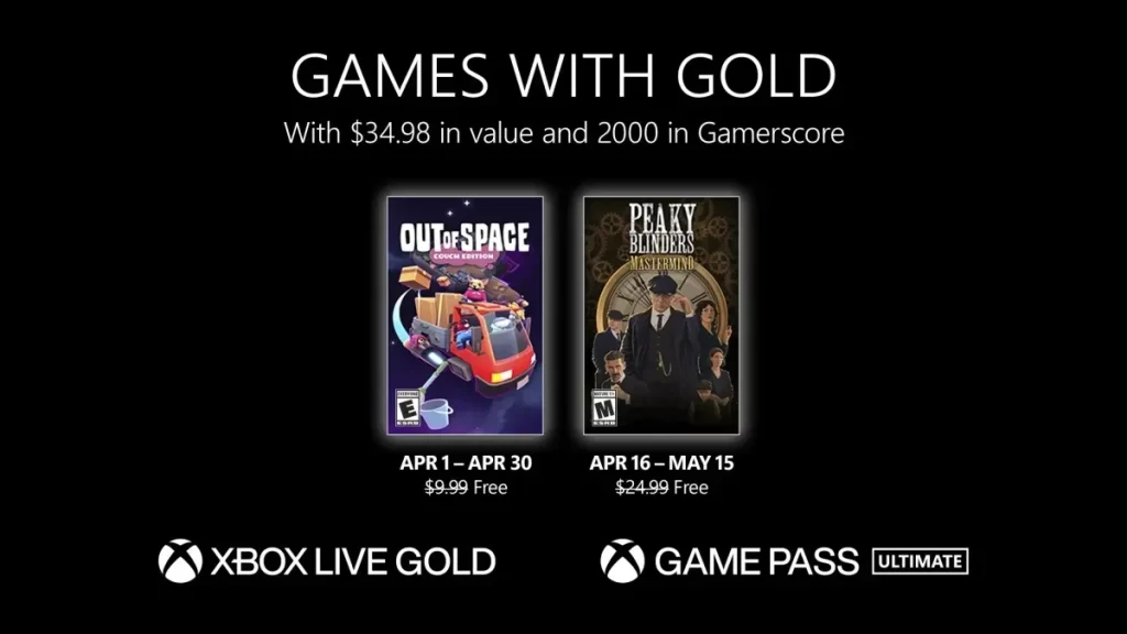 Lista de Jogos grátis do Xbox Live Gold para abril de 2023