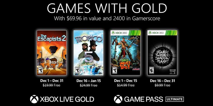 Xbox Live Gold Dezembro de 2021: confira os jogos grátis para o mês