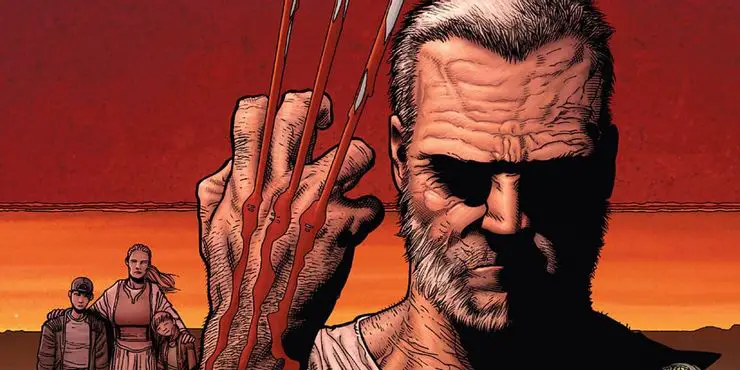 image of Wolverine as Old Man Logan with bloody claws and white hair in the pages of Marvel comics Marvel : As 10 melhores variantes multiversais dos heróis clássicos