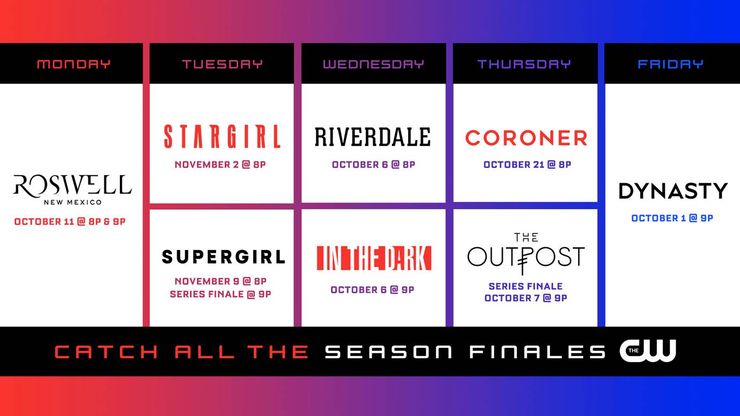 A CW revelou as datas finais das temporadas para Supergirl, Riverdale, Stargirl e mais