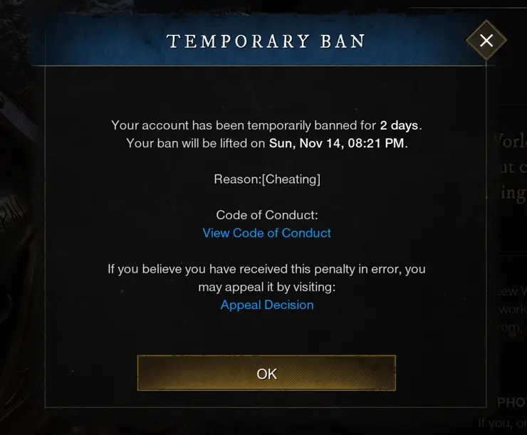 unknown New World: Servidor PTR banindo jogadores por trapaça