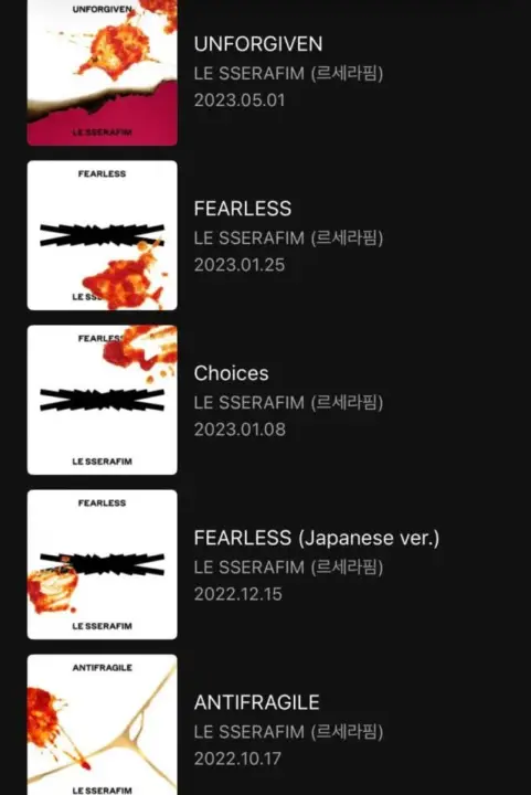 LE SSERAFIM surpreende fãs ao alterar todas as capas de seus álbuns nos streamings