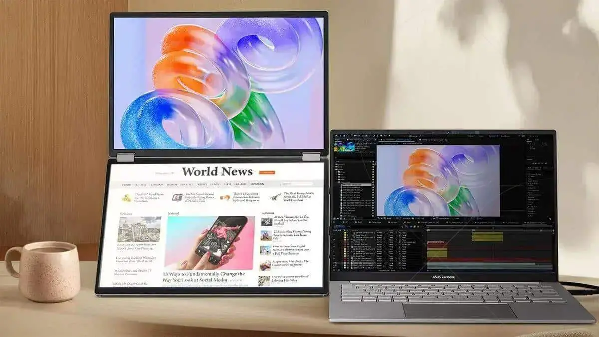 Asus ZenScreen Duo OLED MQ149CD: Design e qualidade em um duplo monitor compacto