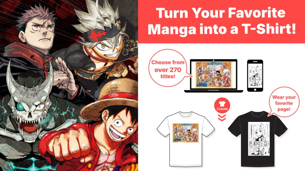 camisetas de mangá