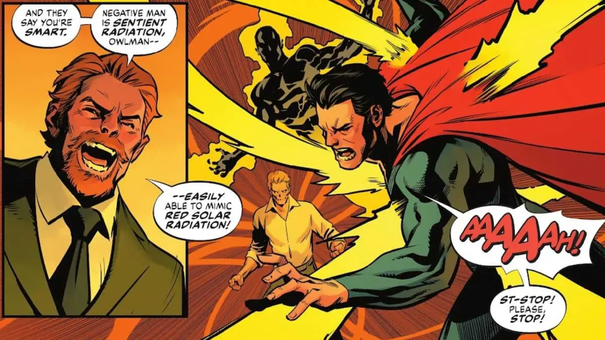 doom patrol's negative man beats ultraman 2-1