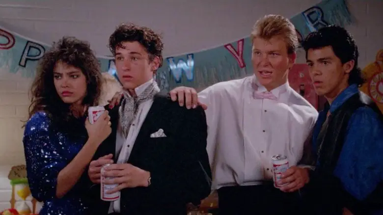 Ronald next to his girlfriend and friends in Can't Buy Me Love