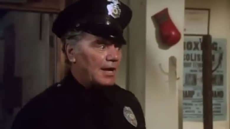 Joe Cleaver in a boxing gym in Future Cop