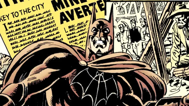 Batman grits his teeth in closeup in a panel from Batman: The Blue, the Grey and the Bat