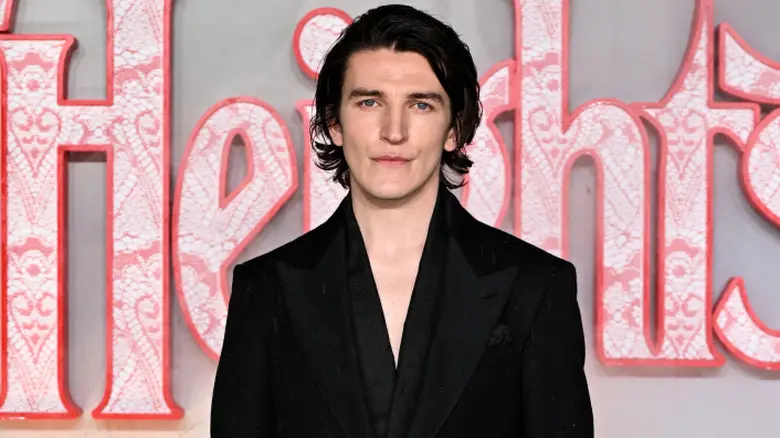 LONDON, ENGLAND - FEBRUARY 05: Ewan Mitchell attends the UK Premiere of "Wuthering Heights" at Odeon Luxe Leicester Square on February 05, 2026 in London, England.