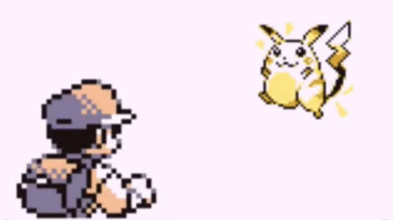 Pikachu appears opposite Ash in the Pokémon Gameboy game
