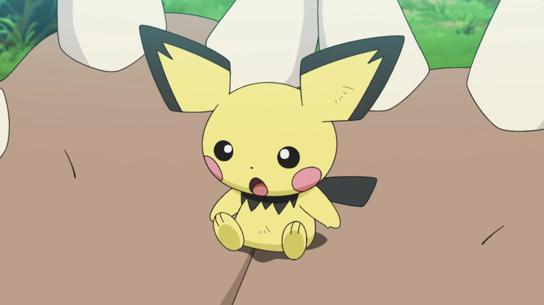 Pichu looks shocked in closeup in Pokémon