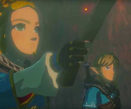 Zelda and Link looking brave in The Legend of Zelda: Tears of the Kingdom.