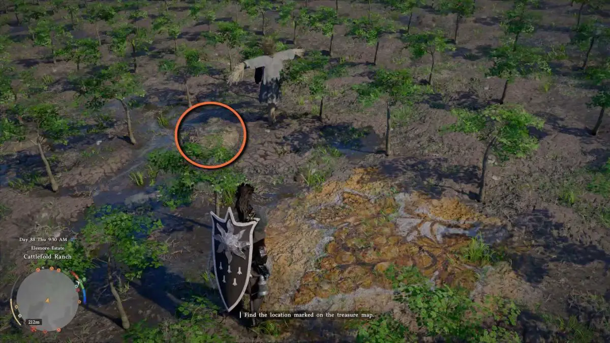 crimson-desert-buried-treasure-quest-farmhouse-shelves-find-examine-trace-from-ursula-journal - second piece dirt mound trace