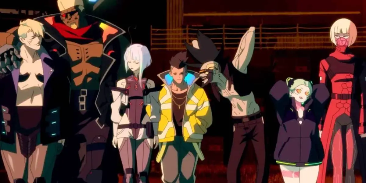 David and his crew in Cyberpunk Edgerunners