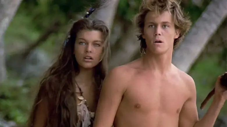 Lilli and Richard, Jr. on a tropical island in Return to the Blue Lagoon