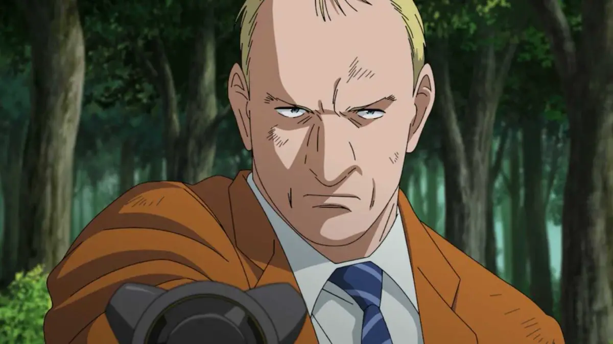 Gesicht holds up a blaster in Netflix's Pluto