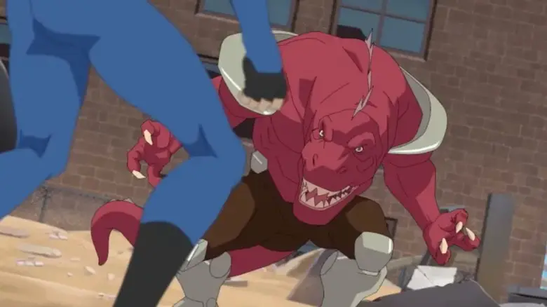 Dinosaurus fighting Mark in Invincible