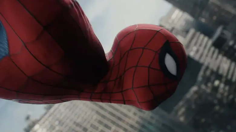 Tom Holland stands high atop New York City in Spider-Man: Brand New Day