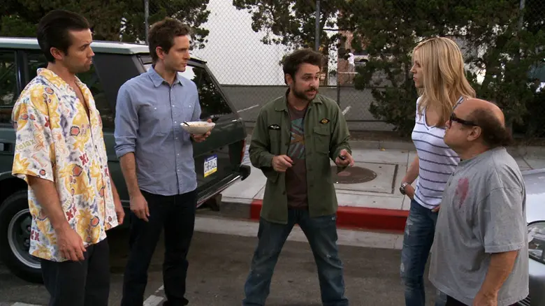 Five jerks standing in the street in It's Always Sunny in Philadelphia