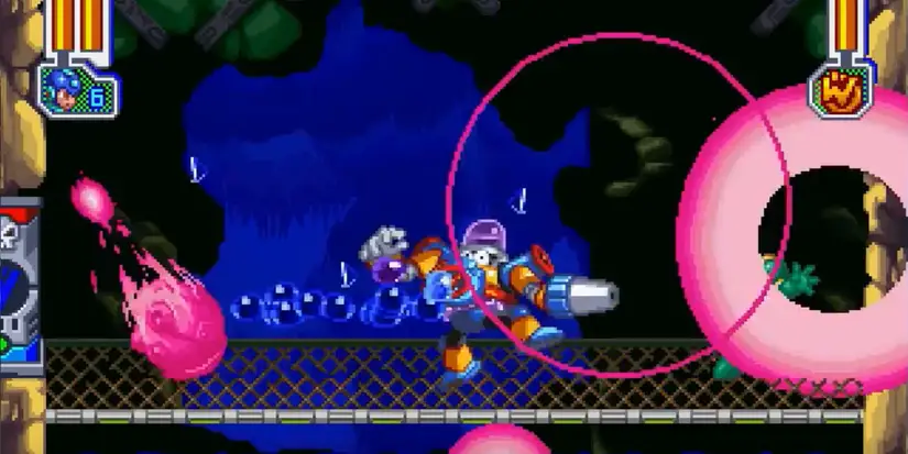 Mega Man uses Astro Crush against Aqua Man in Mega Man 8.