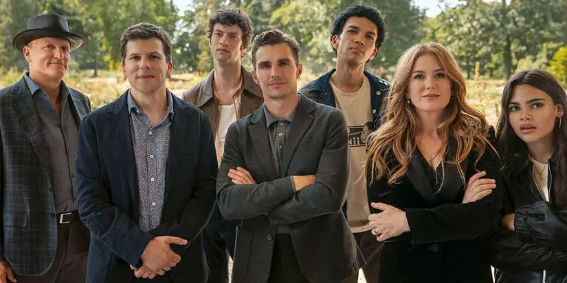 The Four Horsemen with their new recruits in Now You See Me: Now You Don't.
