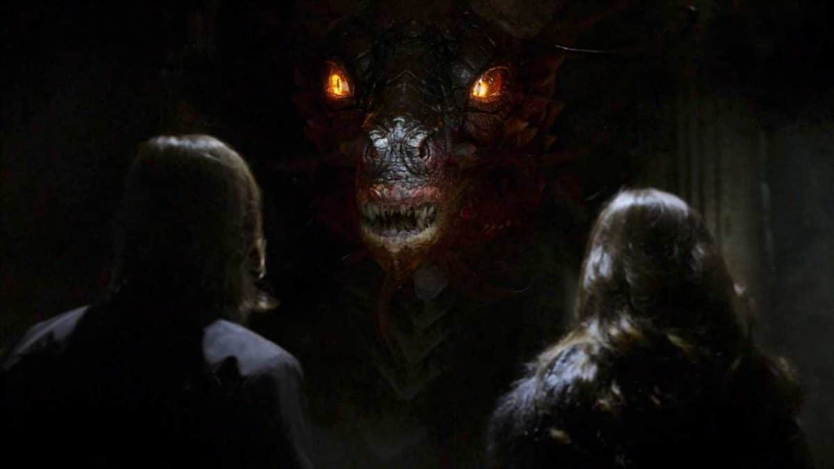 Quentin and Julia face a red dragon in The Magicians