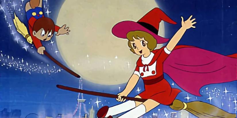 Sally the Witch on a broomstick.