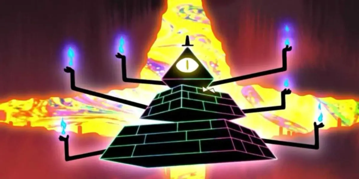 Bill Cipher turns into a pyramid in 'Weirdmageddon 1' (Gravity Falls)