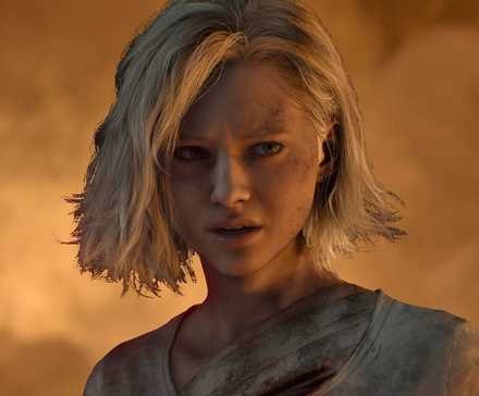 Grace Ashcroft in front of smoke in Resident Evil Requiem