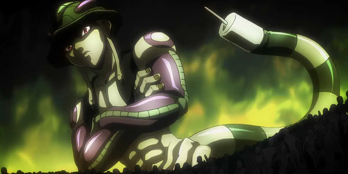 King Meruem looks over a crowd of loyal subjects.