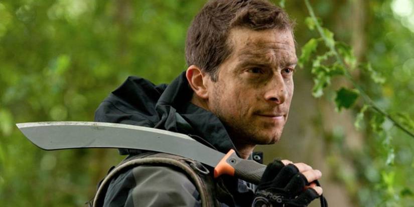 Man vs Wild Bear Grylls with a machete