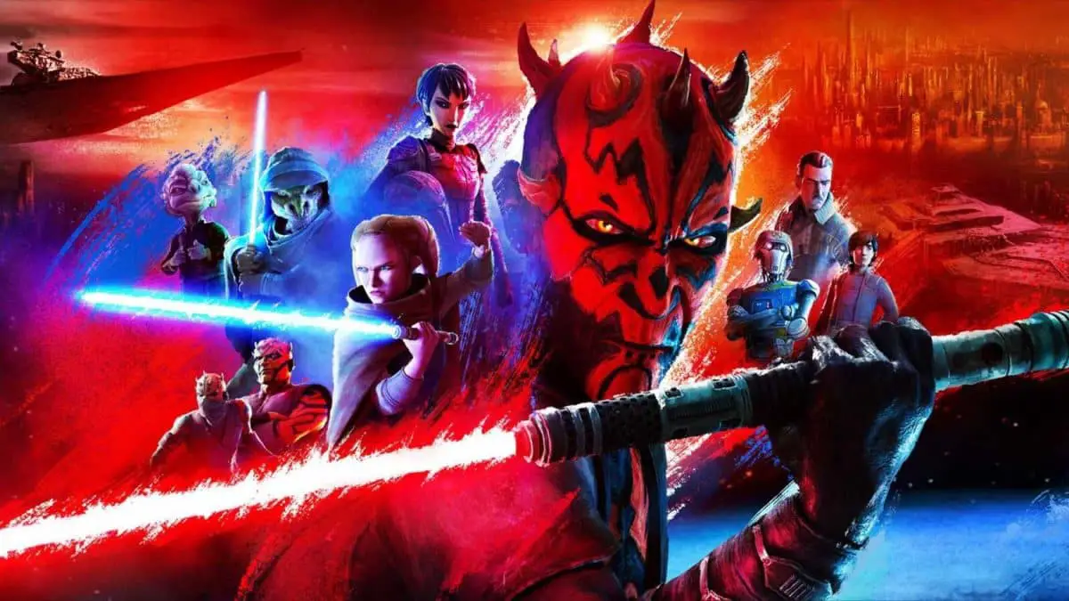 An image featuring a screenshot of Maul and several other characters from Maul: Shadow Lord.