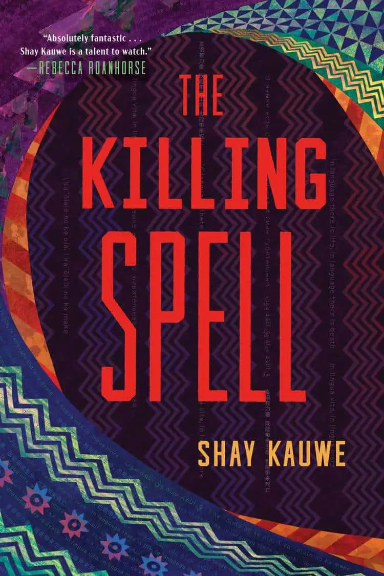 A The Killing Spell book cover that depicts a colorful abstract pattern