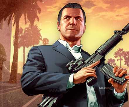 GTA 5 Michael holding assault rifle