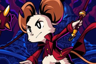 Imagem do jogo Mina the Hollower mostrando a arte e personagens