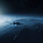 Imagem de uma nave de Star Citizen em um fundo espacial