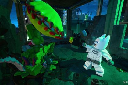 LEGO Batman enfrentando plantas em Gotham