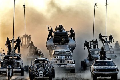 Imagem de Mad Max mostrando um carro em alta velocidade em um deserto
