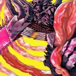 Capa do volume final de Chainsaw Man com Denji em sua forma final.