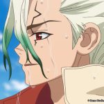 Senku em traje espacial no novo visual de Dr. STONE SCIENCE FUTURE