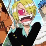 Personagens clássicos de shonen em uma colagem