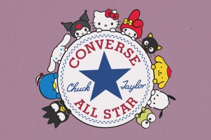 Tênis da coleção Converse x Hello Kitty em tons pastel
