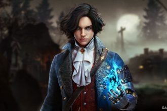 Capa do jogo Vapor World: Over The Mind com elementos steampunk.