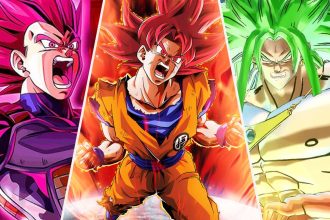 Goku em sua transformação Super Saiyan God